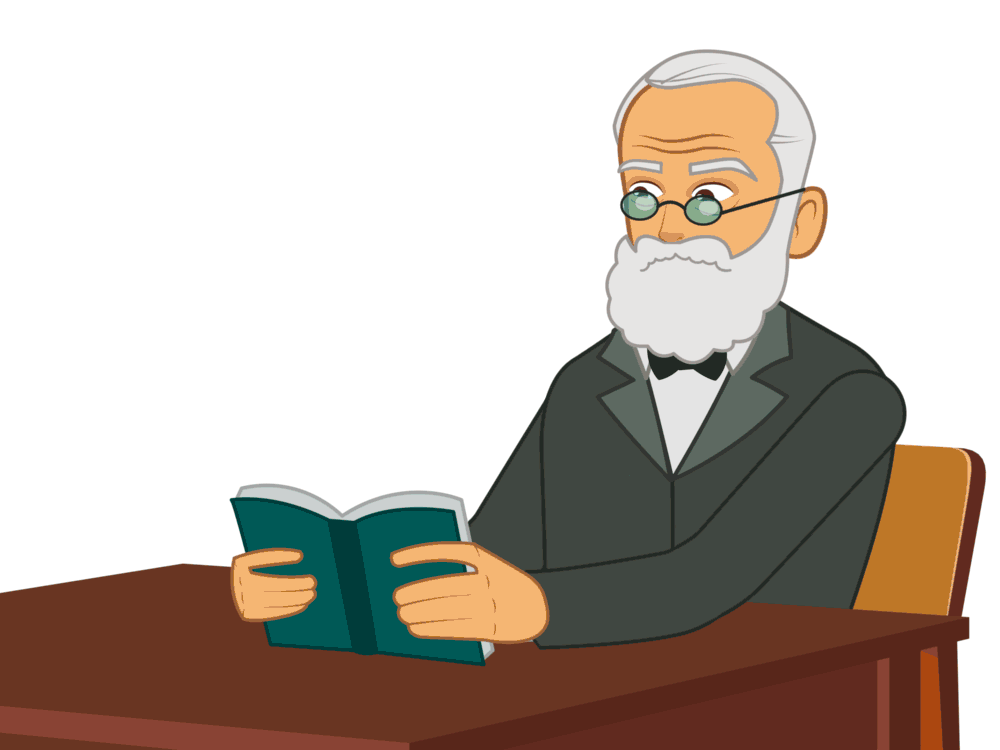 Rudolf Virchow, leyendo un libro.