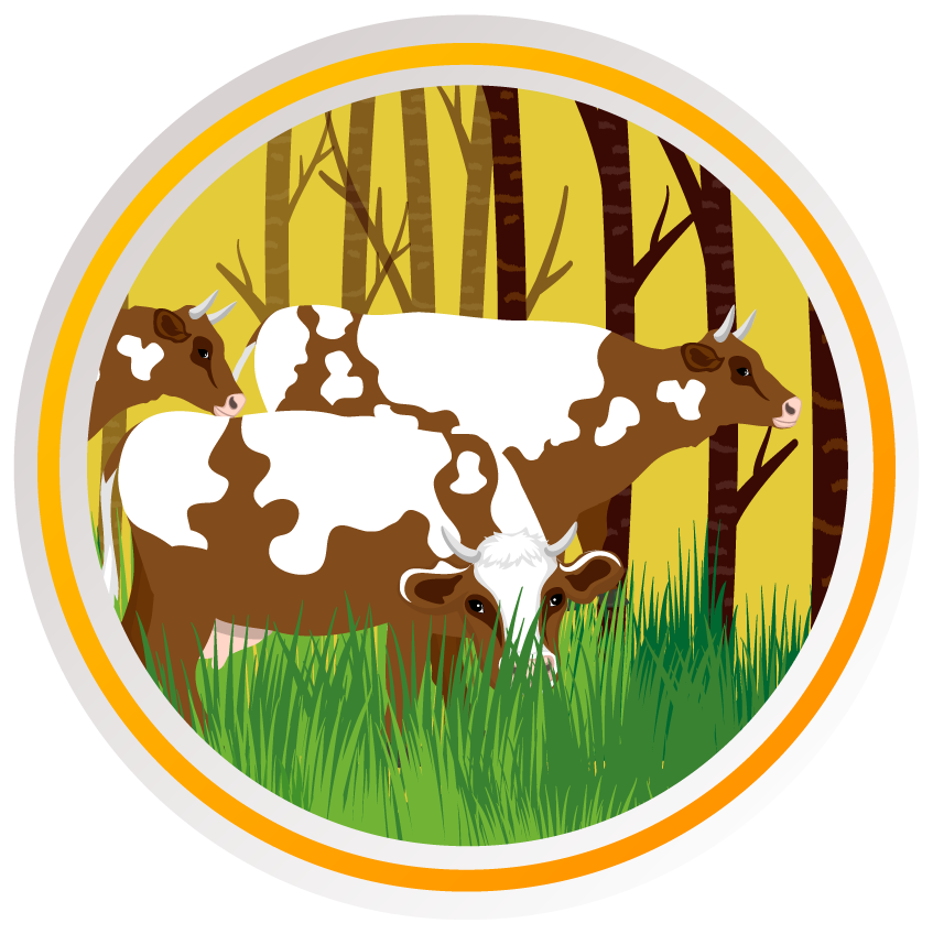 Ejemplo componente pecuario, vacas pastando.