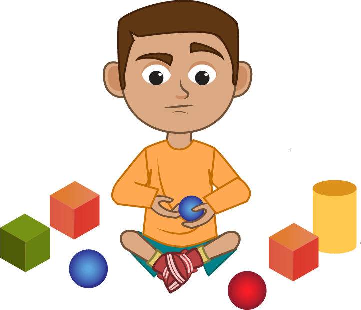 Niño aprendiendo tareas por medio de la exploración del medio.