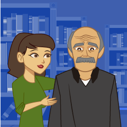 Señora cuidando de una persona de edad.
