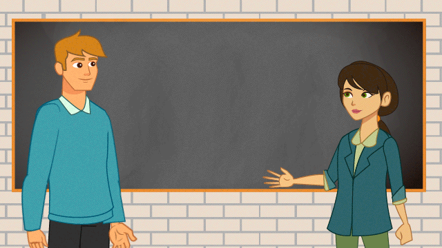 Personajes mirando un tablero en el que van apareciendo imágenes representativas de algunas de sus áreas  de desempeño (programación, sistemas de telecomunicaciones, computación, robótica, etc)”.