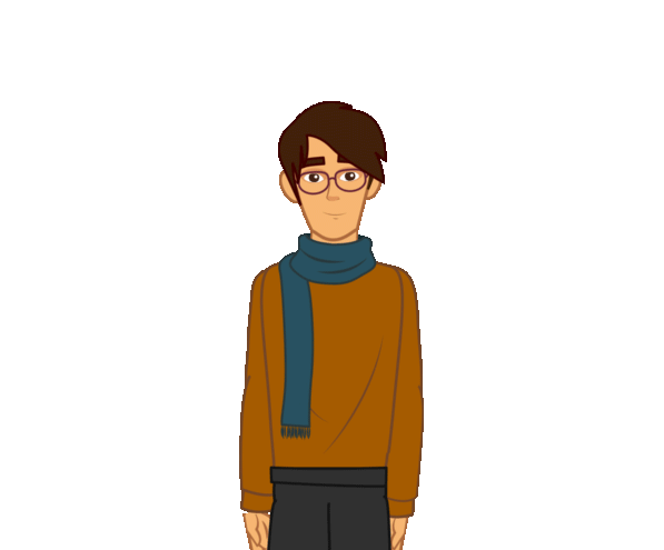 Personaje presentando el contendio