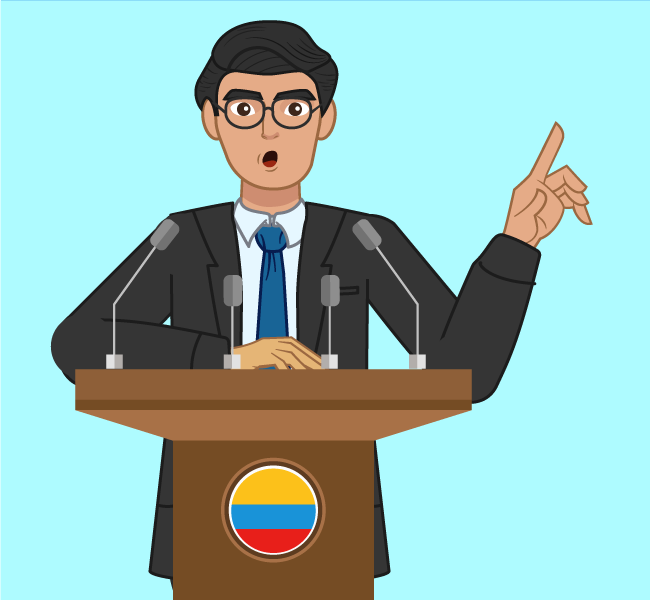 Opción 1. imagen de un politico dando un discurso.