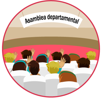 Personas en una asamblea departamental