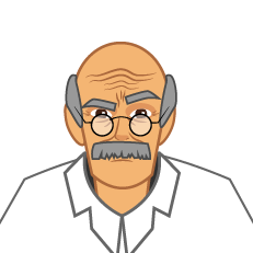 Científico de edad.