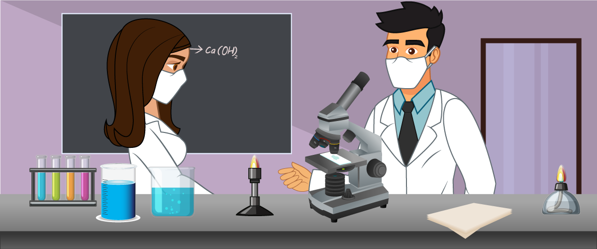 Personas en un laboratorio.