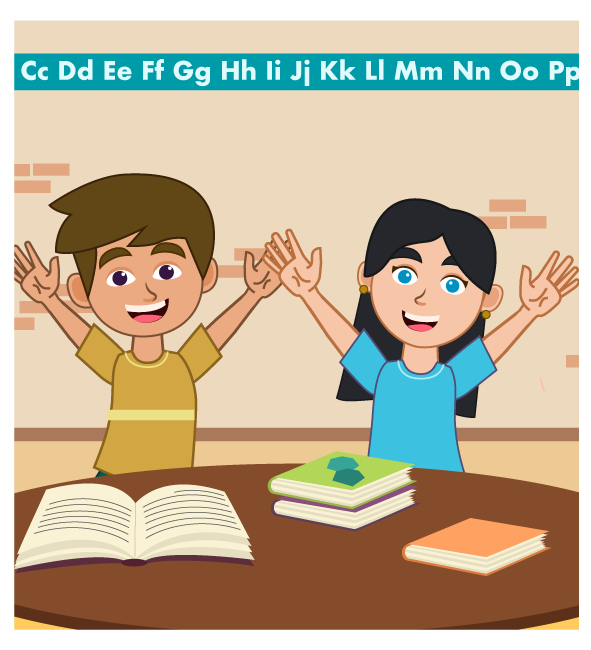 Grupo de niños sonriendo en aula de clase.