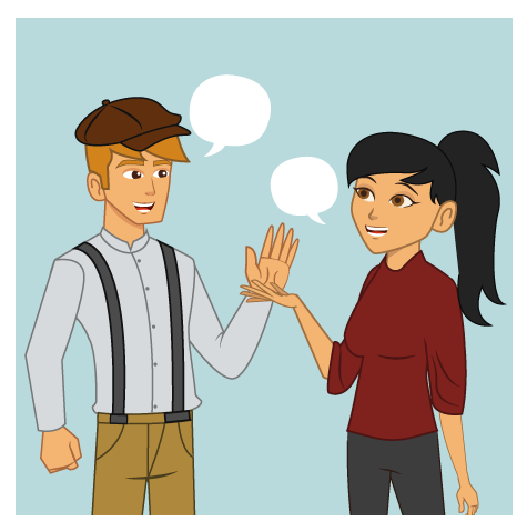 Dos personas hablando.