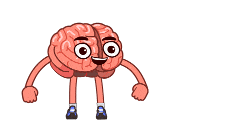 Personaje en forma de Cerebro que habla y explica el tema como un profesor osteniendo una regla en la mano