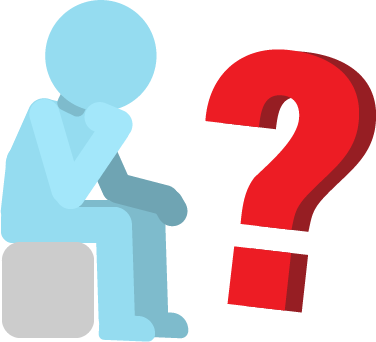  Icono de persona observando un gran signo de interrogación.