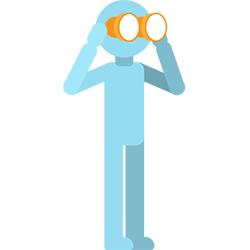 Icono de persona con binoculares.
