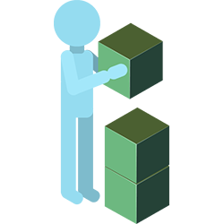 Icono de persona construyendo un vector.