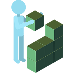  Icono de persona construyendo una matriz.