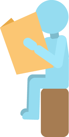 Icono de persona leyendo un documento.