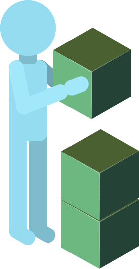  Icono de persona construyendo un vector.