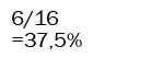 6/16 = 37.5%