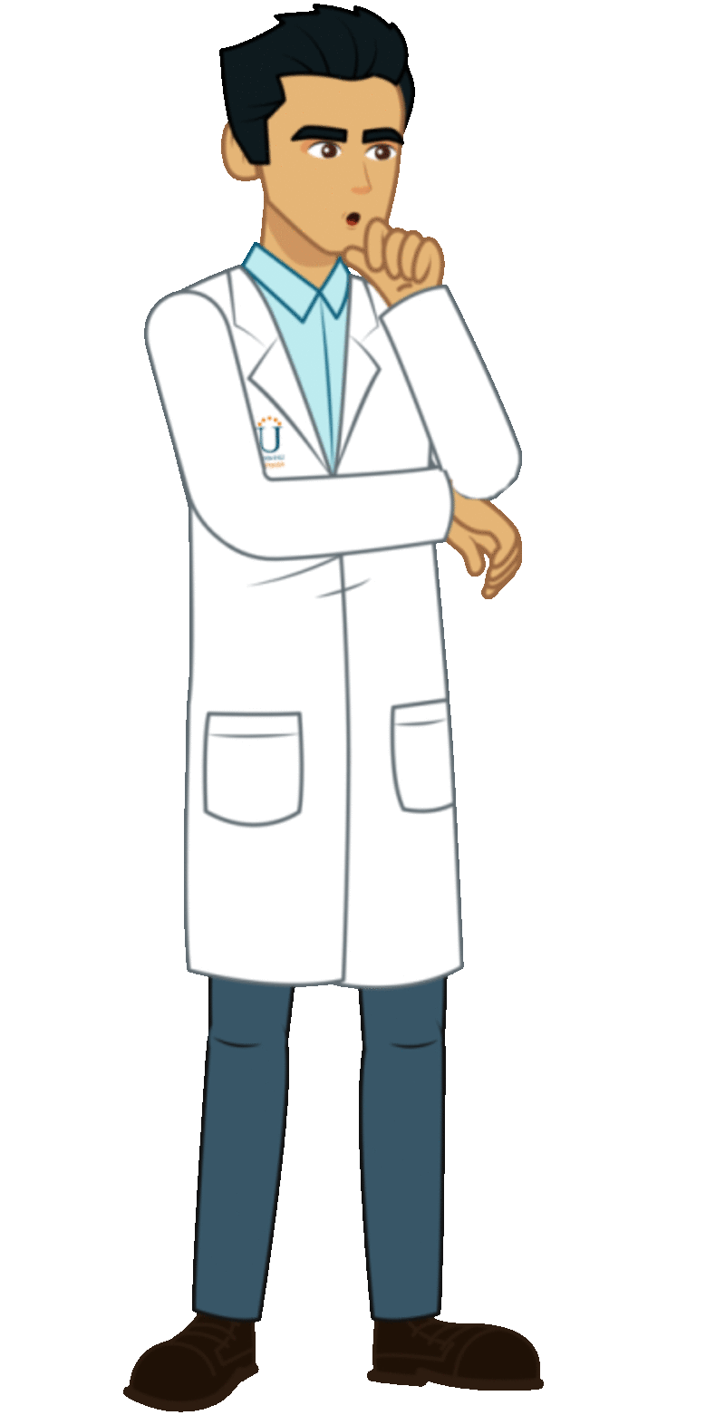 Avatar unadito con bata de laboratorio.