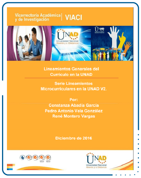 Portada Lineamientos Generales del Curriculares en la UNAD - VIACI.