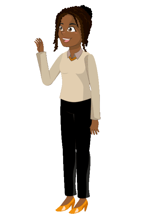Avatar profesora hablando.