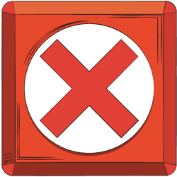icono de una x.