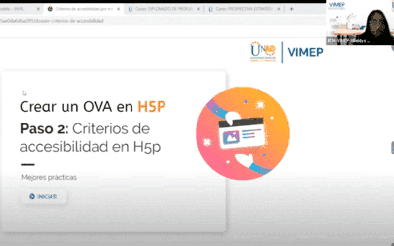 Capacitación crear un OVA en H5P Paso 2: Criterios de accesibilidad en H5P.