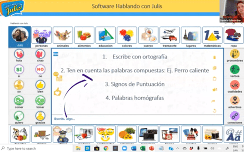 Presentación del tablero de comunicaciones de Hablando con Julis.
