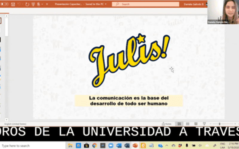 Capacitación Hablando con Julis con la implementación de closed caption.