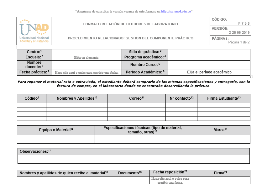 F-7-6-8 formato de relación de deudores de laboratorio.