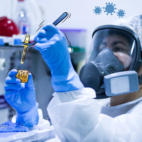 Imagen de un cientifico realizando pruebas