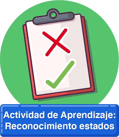 Ícono de actividad de aprendizaje: reconocimiento de estados