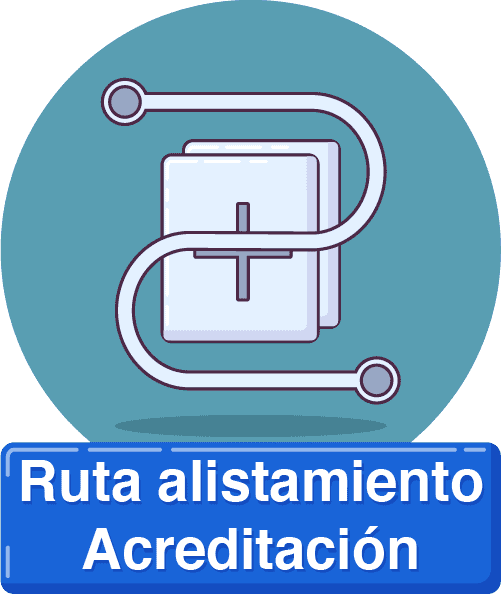 Icono de ruta de alistamiento acreditación