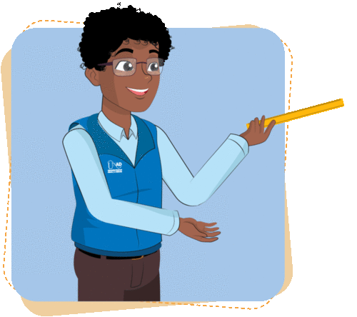Avatar de bibliotecario hablando.
