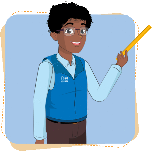 Avatar de bibliotecario hablando.