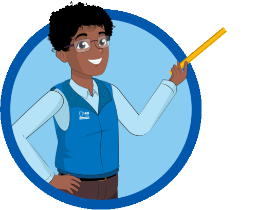 Avatar de bibliotecario hablando.