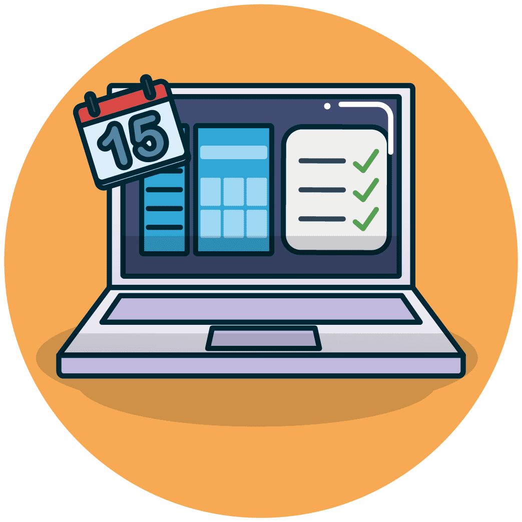 computador con calendario